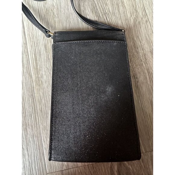 Kate Spade Black Glitter North South Phone Crossbody Bag - Picture 10 of 11